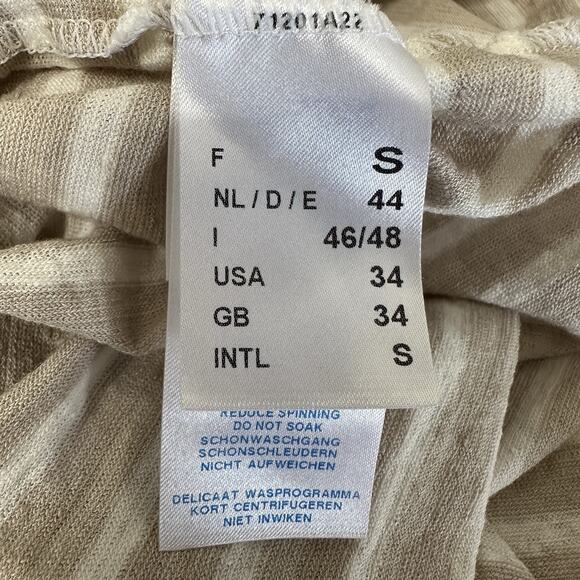 Jenni Kayne Saint James Top Women Small Oatmeal Striped Linen Rue Tee Preppy - Picture 13 of 16